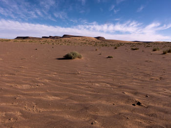 Scenic view of desert against sky