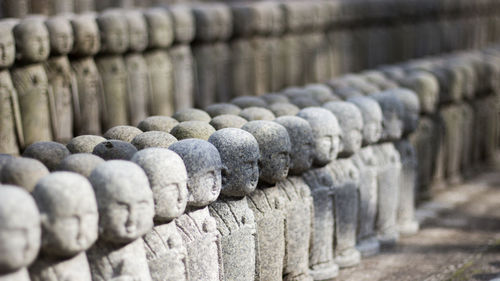 Close-up of statues in temple
