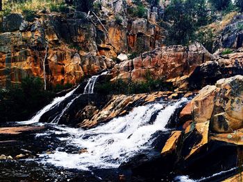 Scenic view of waterfall