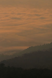 Scenic view of dramatic sky during sunset