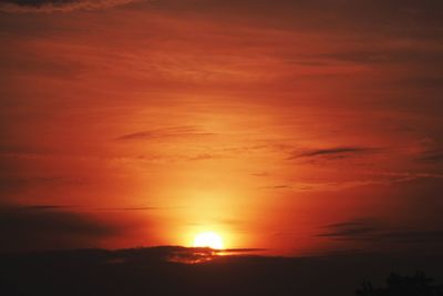 Scenic view of dramatic sky during sunset