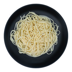 High angle view of noodles in bowl