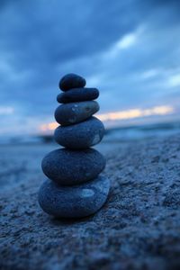 Stack of pebbles on beach