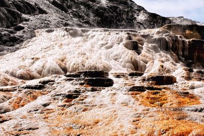 Hot spring formation through rocks