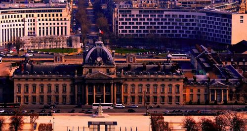 High angle view of buildings in city