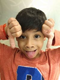 Portrait of cute boy smiling