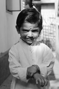 Portrait of boy at home