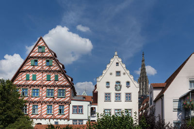 Low angle view of buildings against sky