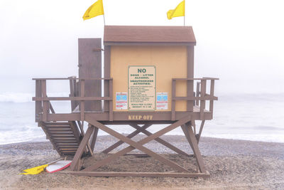 Lifeguard hut on beach