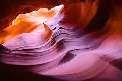 Low angle view of sandstone at antelope canyon