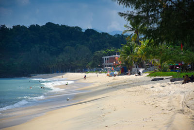 Scenic view of beach against sky