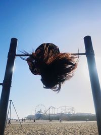 Traditional windmill against clear sky