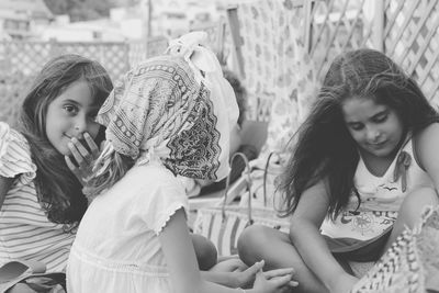 Portrait of girl with sisters