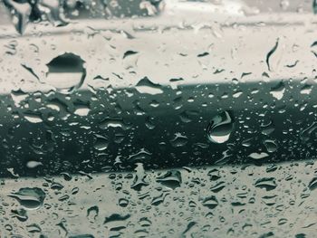 Close-up of waterdrops on glass