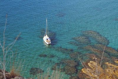 High angle view of sea