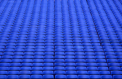 Blue seats in rows