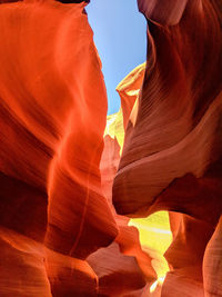 Low angle view of rock formation