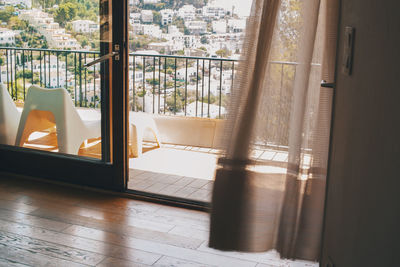 Close-up of window at home