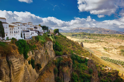 Panoramic view of buildings against sky