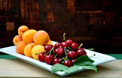 High angle view of food on table