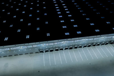 Night loading dock at a warehouse. modern logistics center. docking stations of a distribution 