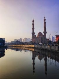 Reflection of buildings in water