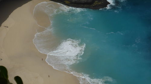 High angle view of sea waves