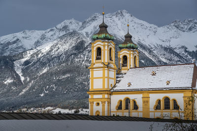 Low angle view of church against sky