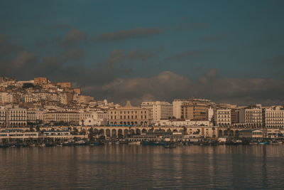 Buildings in city at waterfront