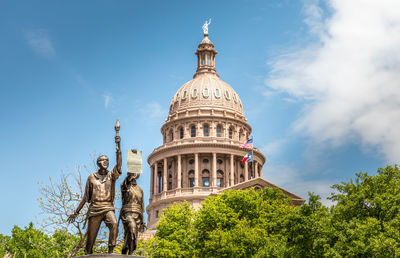 Low angle view of statue of building