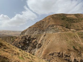 Scenic view of landscape and mountains against sky
