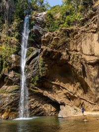 Scenic view of waterfall