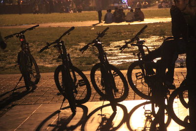 People riding bicycle on street