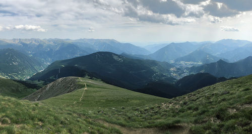 Scenic view of mountains against sky