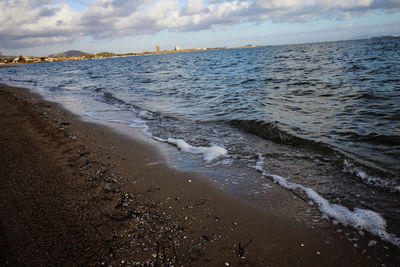 Scenic view of beach against sky