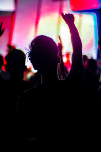 Silhouette people at music concert