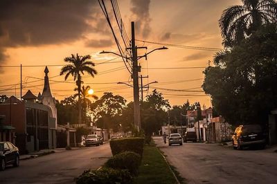 View of city at sunset