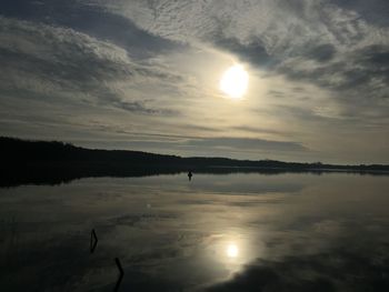 Scenic view of sea at sunset