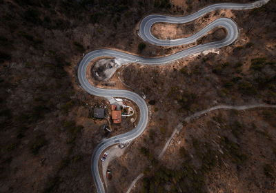 High angle view of cars on road in city