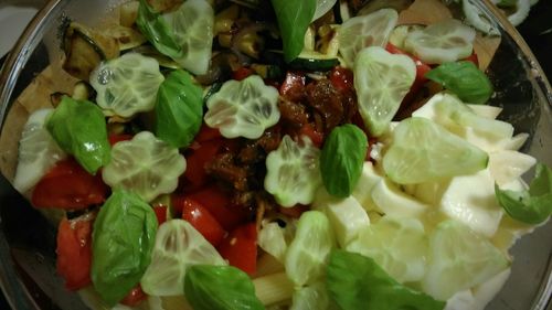 High angle view of salad in plate