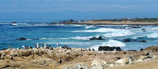 Scenic view of ocean against sky