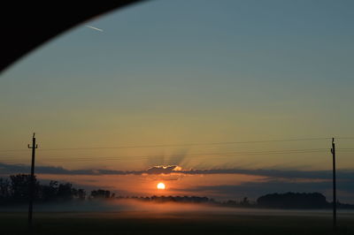 Silhouette of trees at sunset