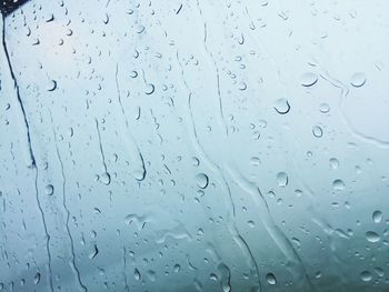 Full frame shot of raindrops on window