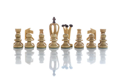 Full frame shot of chess board against white background