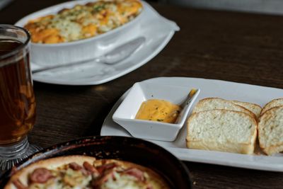 Close-up of food in plate on table