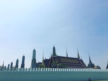 Low angle view of temple against clear sky