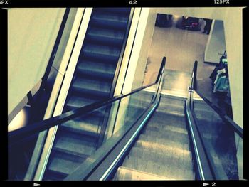 Low angle view of escalator