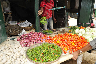 Fruits for sale at market stall