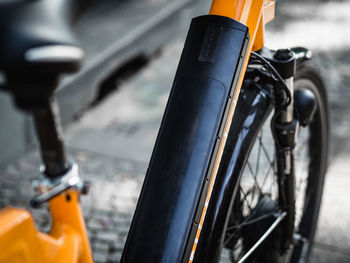 Close-up of bicycle wheel