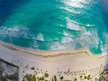 High angle view of beach